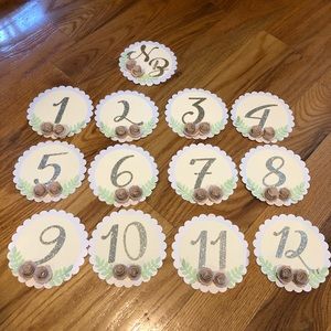 Monthly milestone banner newborn through 12 months